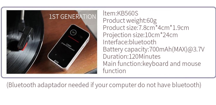 Rechargeable Laser Keyboard Projector Bluetooth Device Rechargeable Laser Keyboard Projector Bluetooth Device