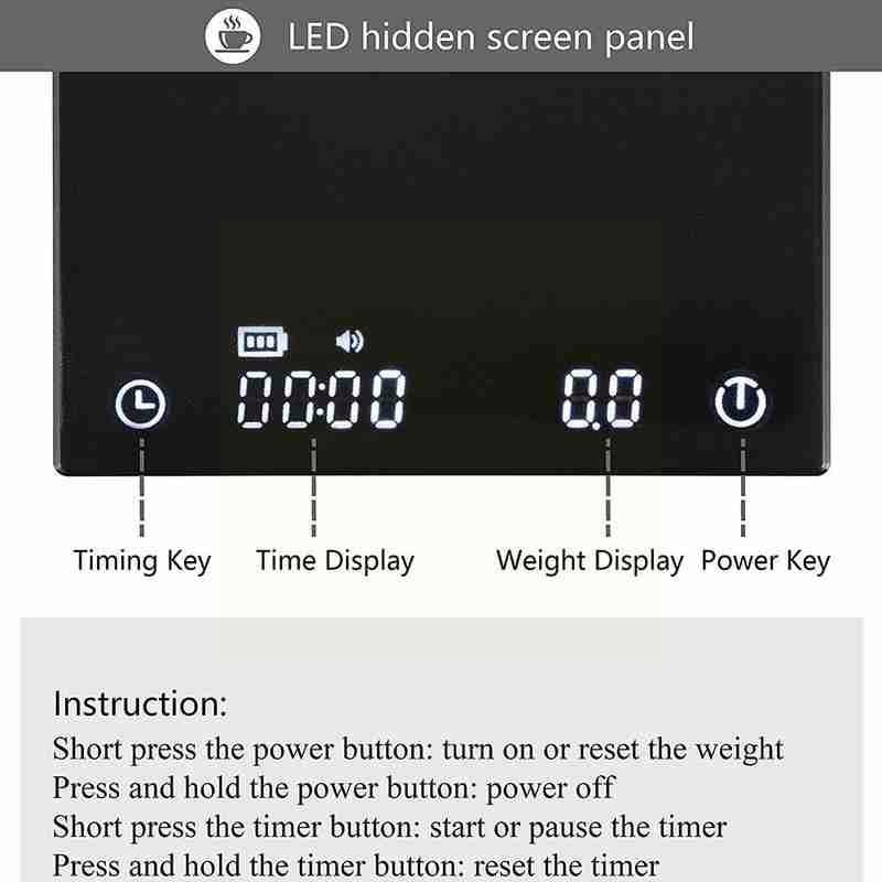 Rechargeable LED Display Espresso Scale