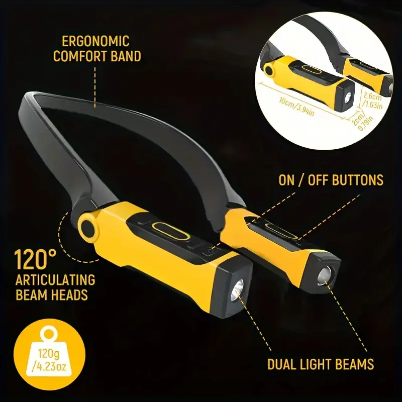 Rechargeable LED Neck Light Book Light for Reading, 2 Brightness Levels, Bendable Arms – Ideal for Reading, Camping Rechargeable LED Neck Light Book Light for Reading, 2 Brightness Levels, Bendable Arms – Ideal for Reading, Camping
