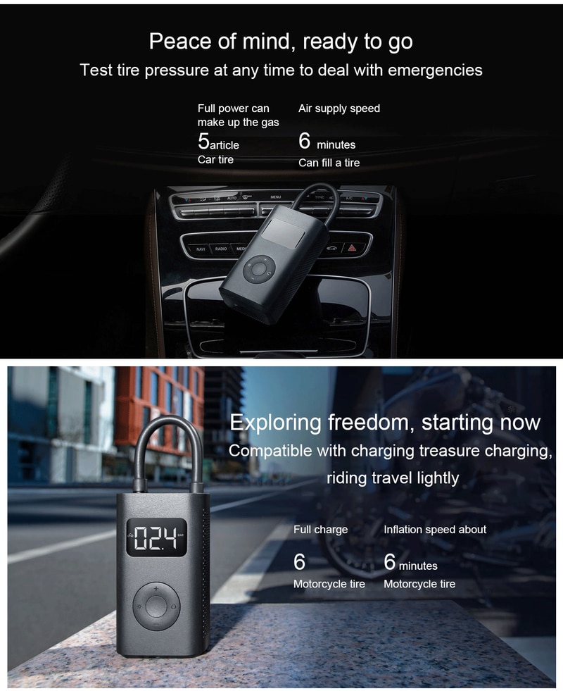 Rechargeable Mini Tire Inflator Portable Electric Pump