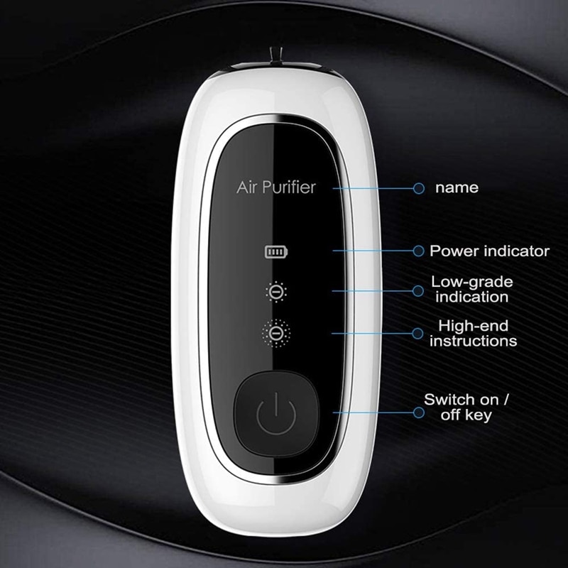 Rechargeable Personal Air Purifier Necklace Device