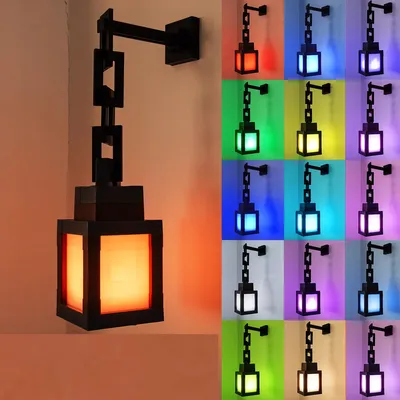 Rechargeable Pixel Style Night Light Portable Lantern Tabletop Ornament 16 Colors RGB Remote DIY Interior Decoration