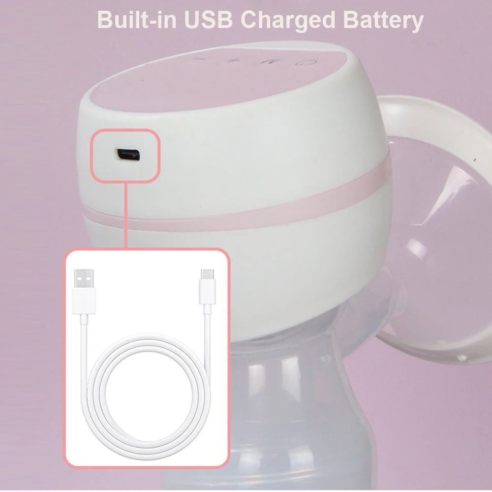 Rechargeable Portable Electric Breast Pump Breast Pump with LED Screen Milk Puller for Breastfeeding Low Noise 180ml
