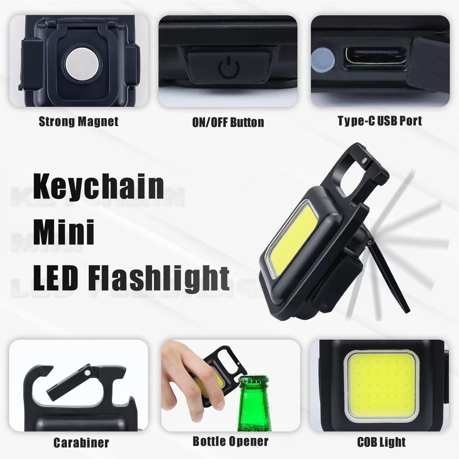 Rechargeable Portable LED Keychain Work Light