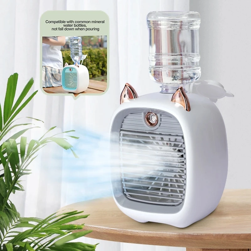 Rechargeable Portable Mini Air Conditioner Fan USB Air Cooler Fan Humidifier 3 Speed 2 Mode Spray Mute Cooler for Rechargeable Portable Mini Air Conditioner Fan USB Air Cooler Fan Humidifier 3 Speed 2 Mode Spray Mute Cooler for