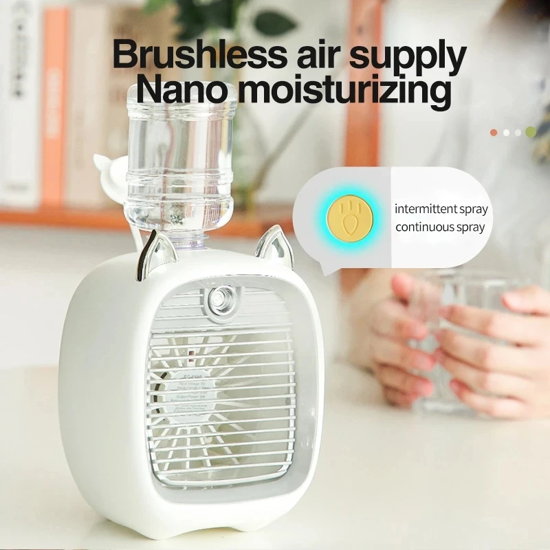 Rechargeable Portable Mini Air Conditioner Fan USB Air Cooler Fan Humidifier 3 Speed 2 Mode Spray Mute Cooler for Rechargeable Portable Mini Air Conditioner Fan USB Air Cooler Fan Humidifier 3 Speed 2 Mode Spray Mute Cooler for