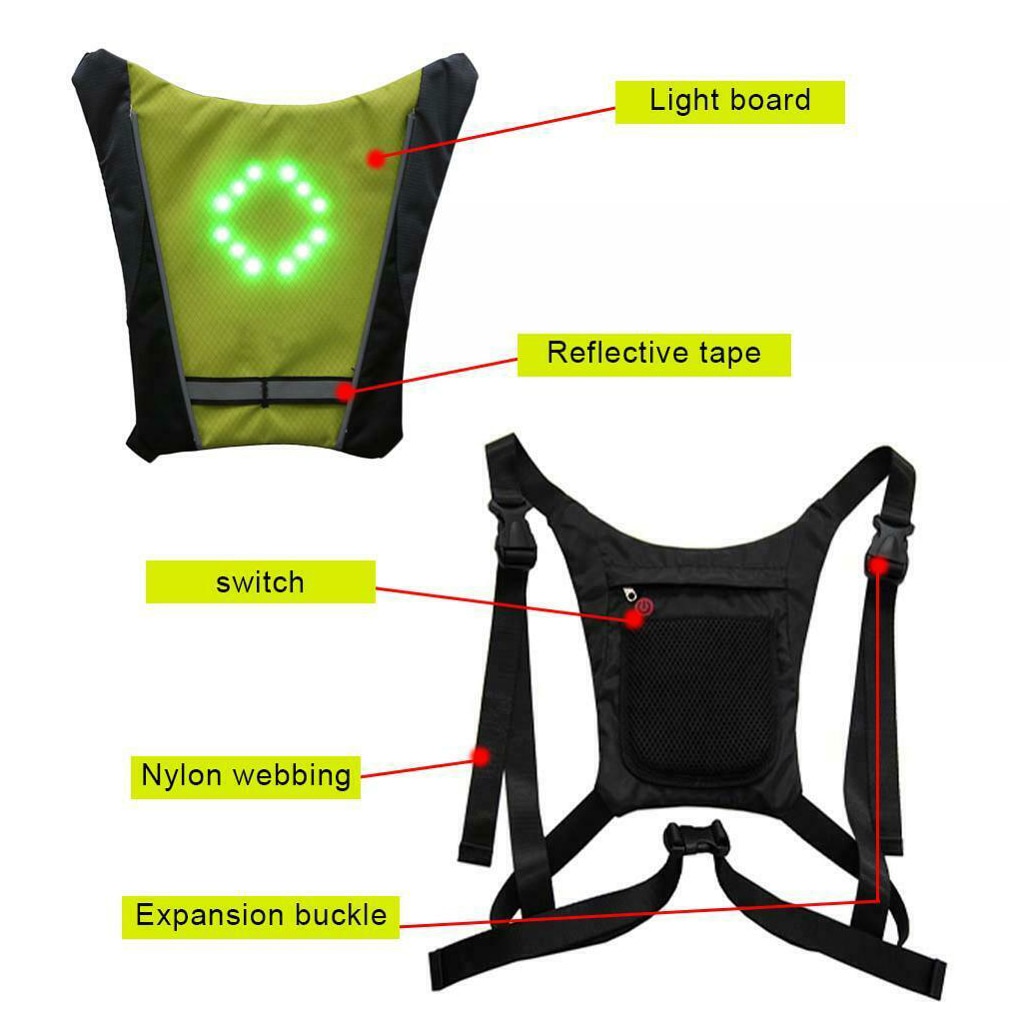 Rechargeable Remote Control Reflective Bike Vest with Signal Rechargeable Remote Control Reflective Bike Vest with Signal