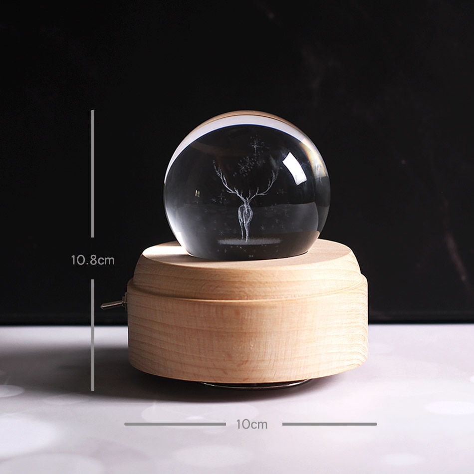 Rechargeable Rotating Light Up Crystal Ball Music Box Rechargeable Rotating Light Up Crystal Ball Music Box