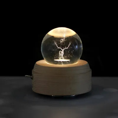 Rechargeable Rotating Light Up Crystal Ball Music Box Rechargeable Rotating Light Up Crystal Ball Music Box