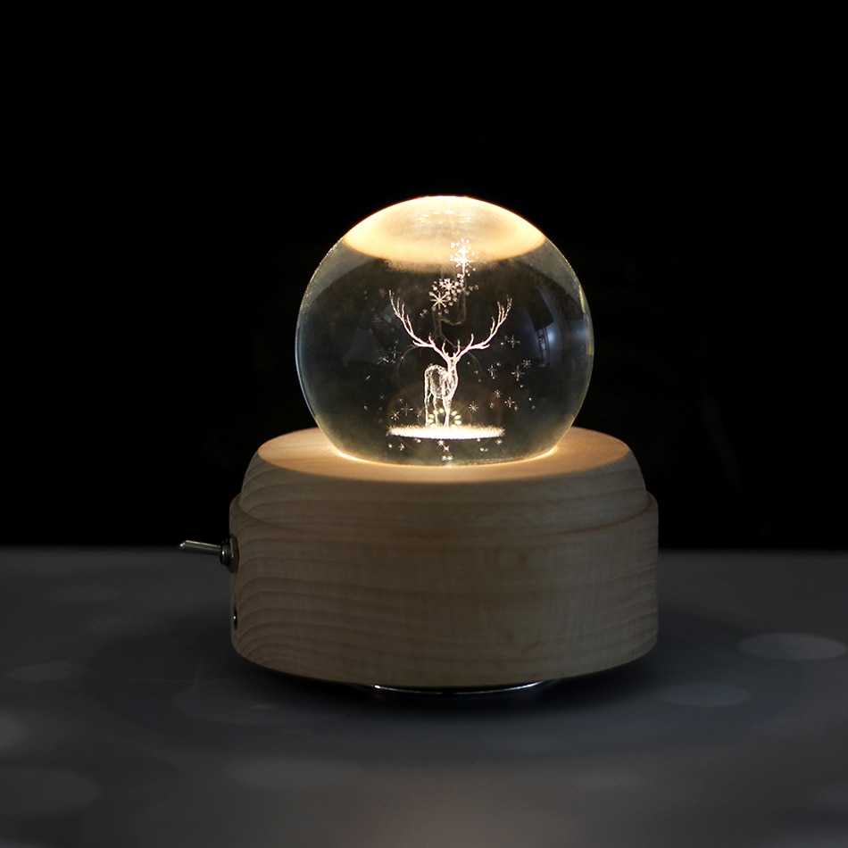 Rechargeable Rotating Light Up Crystal Ball Music Box Rechargeable Rotating Light Up Crystal Ball Music Box