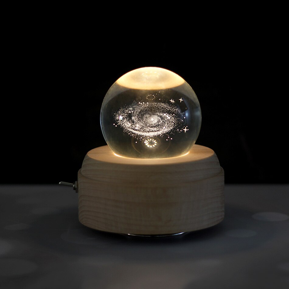 Rechargeable Rotating Light Up Crystal Ball Music Box Rechargeable Rotating Light Up Crystal Ball Music Box