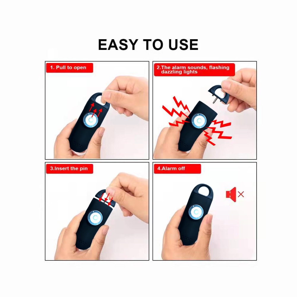 Rechargeable Self Defense Personal Alarm Keychain