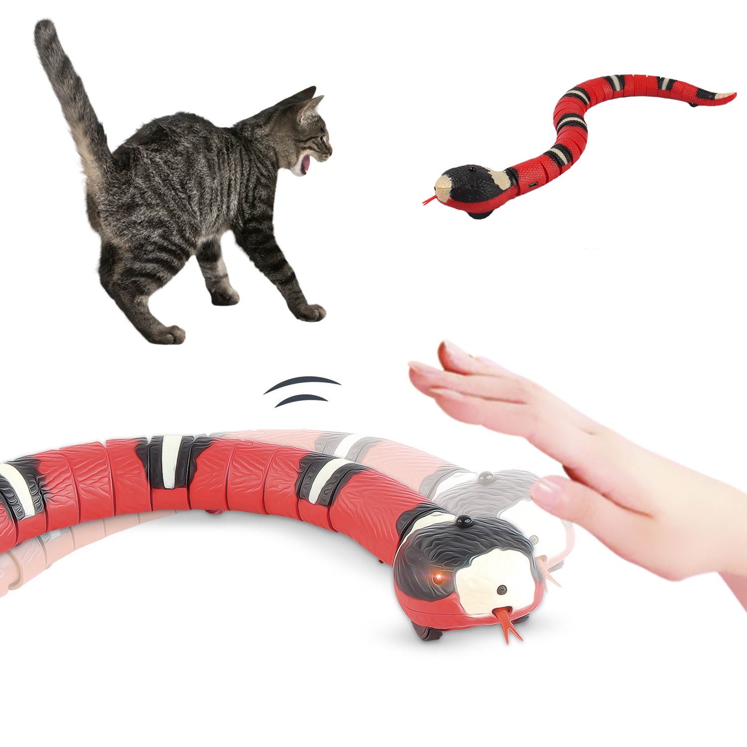 Rechargeable Snake Cat Toy with Sensor