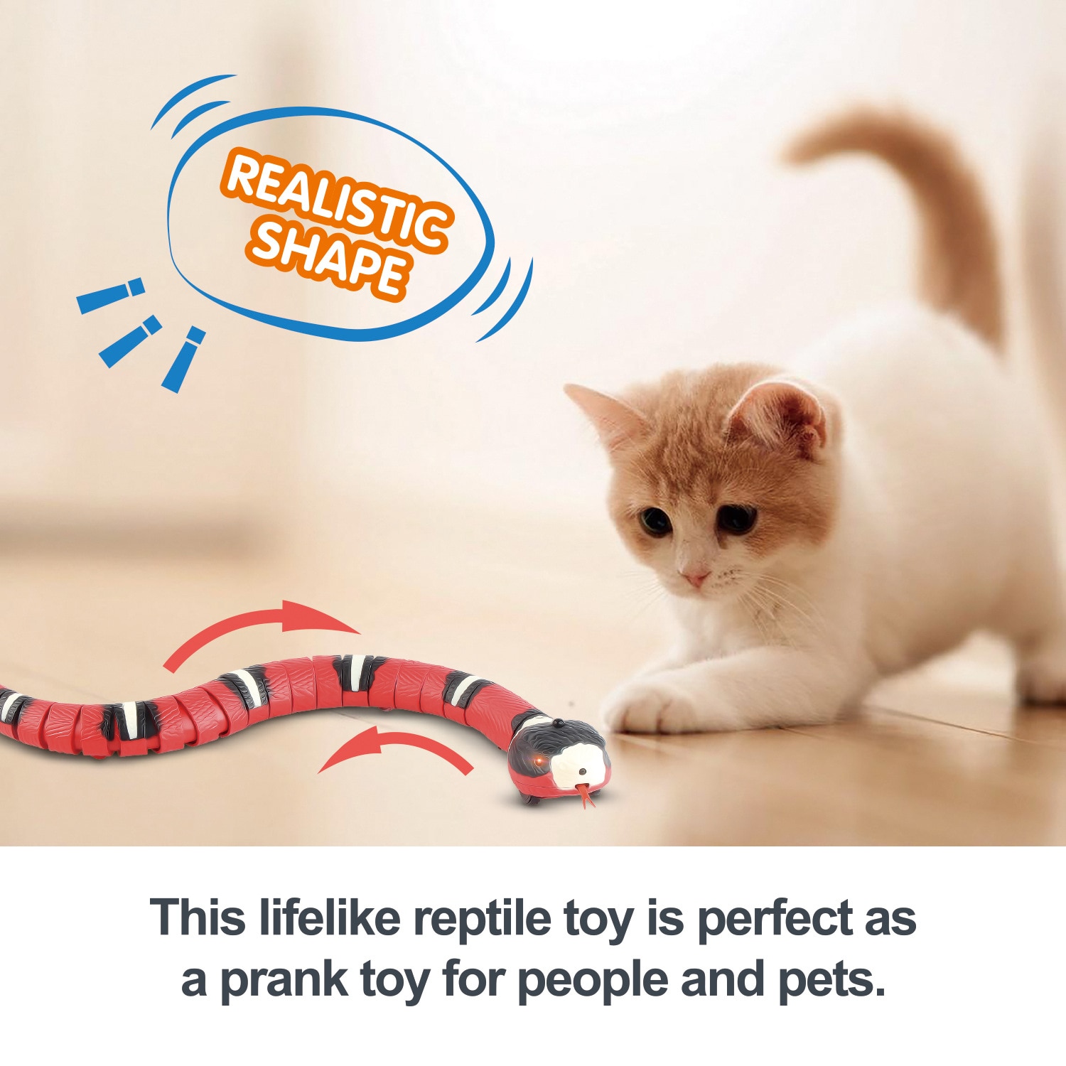 Rechargeable Snake Cat Toy with Sensor