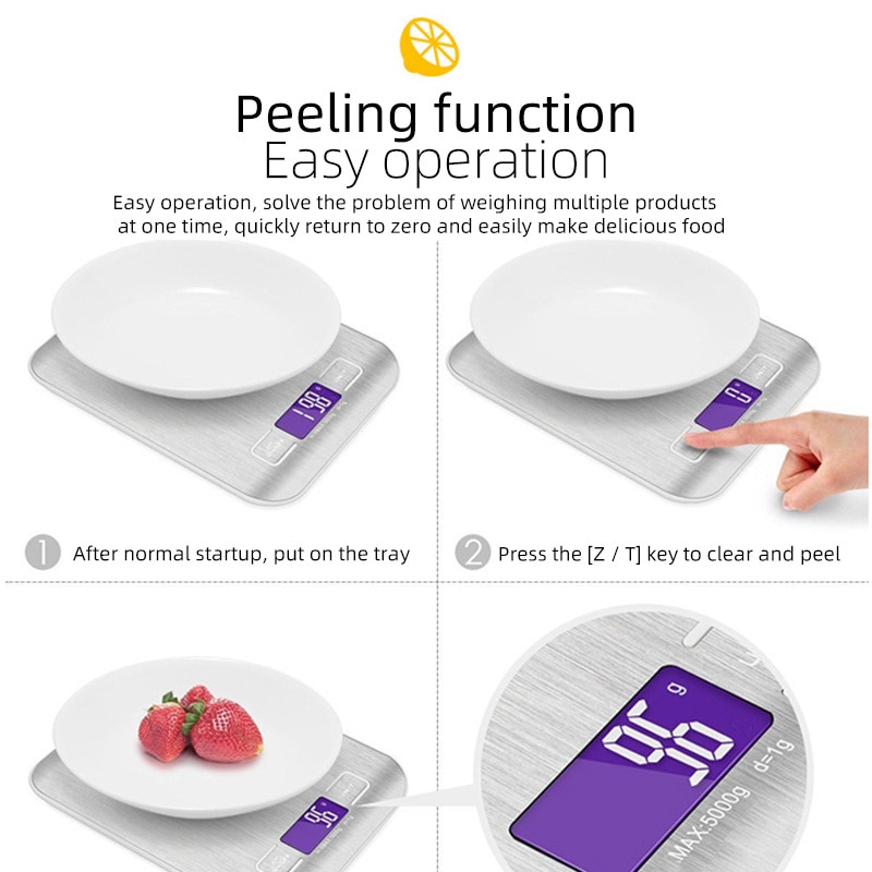 Rechargeable Stainless Steel Electronic Scales Kitchen Home Food Weighing Baking Rechargeable Stainless Steel Electronic Scales Kitchen Home Food Weighing Baking