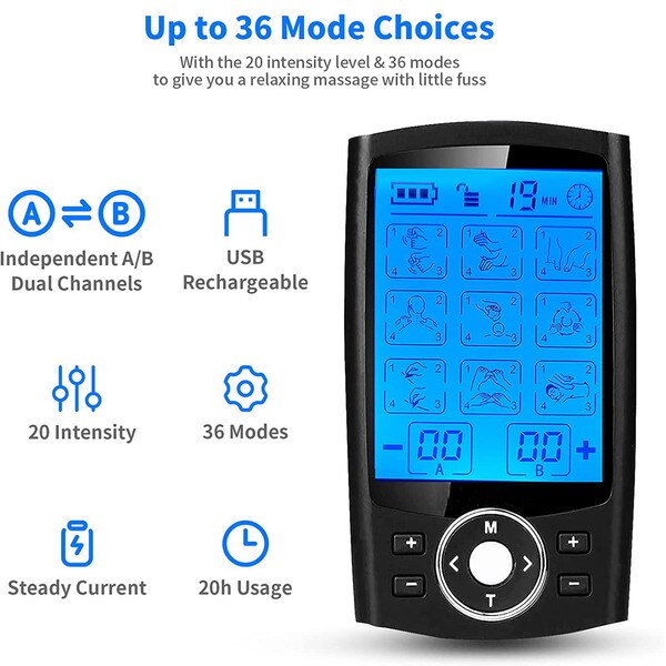 Rechargeable Tens Muscle Stimulator 36 Mode Electric EMS Acupuncture Body Massage Digital Therapy Slimming Machine Rechargeable Tens Muscle Stimulator 36 Mode Electric EMS Acupuncture Body Massage Digital Therapy Slimming Machine