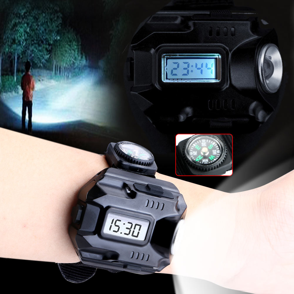 Rechargeable Torch Watch with Compass
