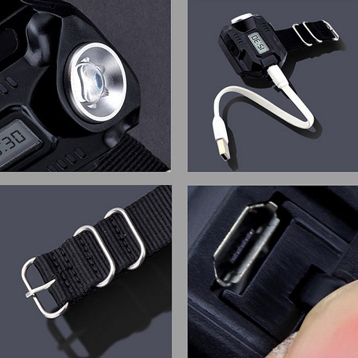 Rechargeable Torch Watch with Compass Rechargeable Torch Watch with Compass