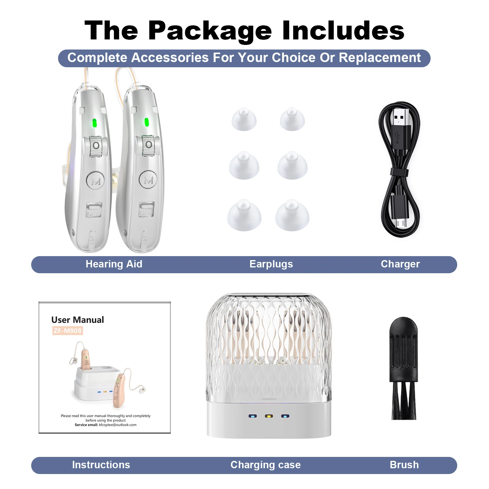 Rechargeable USB Hearing Aid Behind the Ear Sound Amplifier Elderly Noise Cancelling Deaf Care with Charging case Rechargeable USB Hearing Aid Behind the Ear Sound Amplifier Elderly Noise Cancelling Deaf Care with Charging case