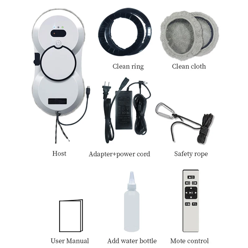 Rechargeable Window Cleaning Robot 5600PA Large Suction Electric Spray Window Cleaning Robot Fall Prevention Remote