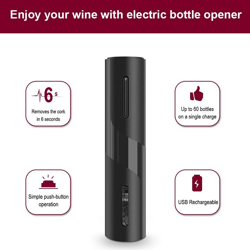Rechargeable Wine Opener with USB Cable Rechargeable Wine Opener with USB Cable