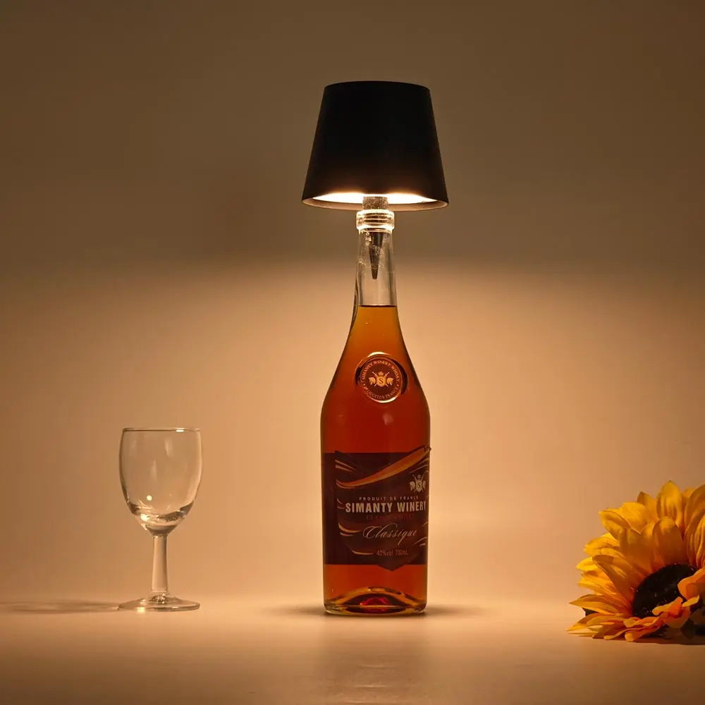 Rechargeable Wireless Bottle Lamp , Touch Control of 3 Colors and Stepless Dimming, Suitable for Bottles, An