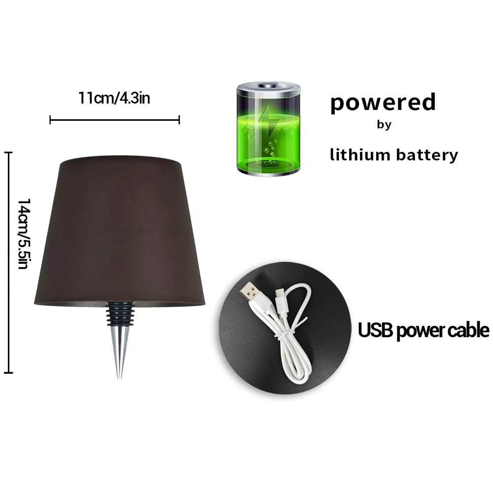 Rechargeable Wireless Bottle Lamp , Touch Control of 3 Colors and Stepless Dimming, Suitable for Bottles, An Rechargeable Wireless Bottle Lamp , Touch Control of 3 Colors and Stepless Dimming, Suitable for Bottles, An
