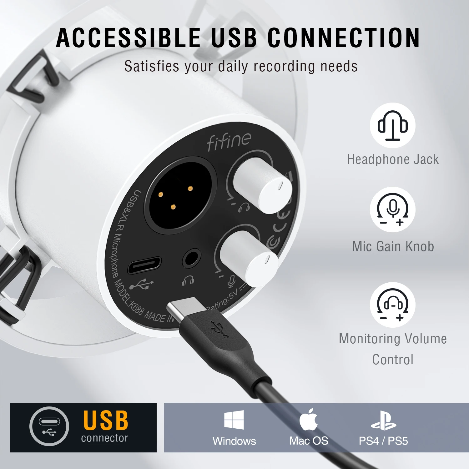 Recording XLR Dynamic Microphone with Real-time Monitoring USB Streaming Mic with Gain Knob/Touch-mute for PC Mixer Recording XLR Dynamic Microphone with Real-time Monitoring USB Streaming Mic with Gain Knob/Touch-mute for PC Mixer