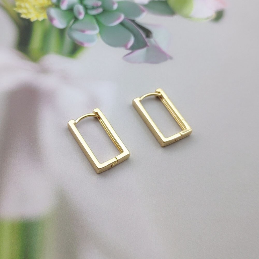 Rectangular Geometric Hoop Earrings (2 pcs)