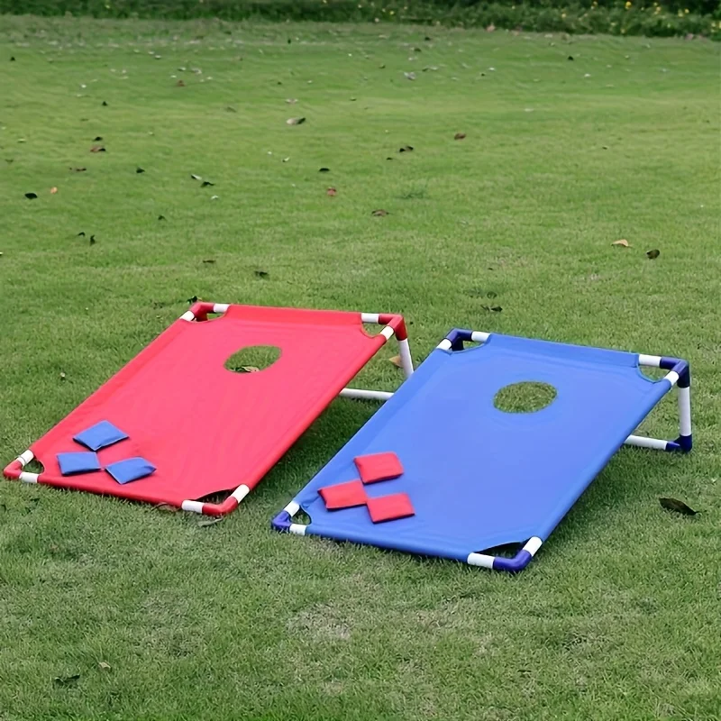 Red and Blue Portable Corn Hole Game Set Foldable and Durable Beach Bag Game