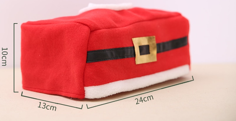 Red Cloth Christmas Tissue Box Cover