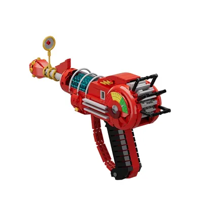 Red COD Ray Gun Model Bricks DIY Game Weapon Building Blocks Kit Props Toys For Birthday Gifts