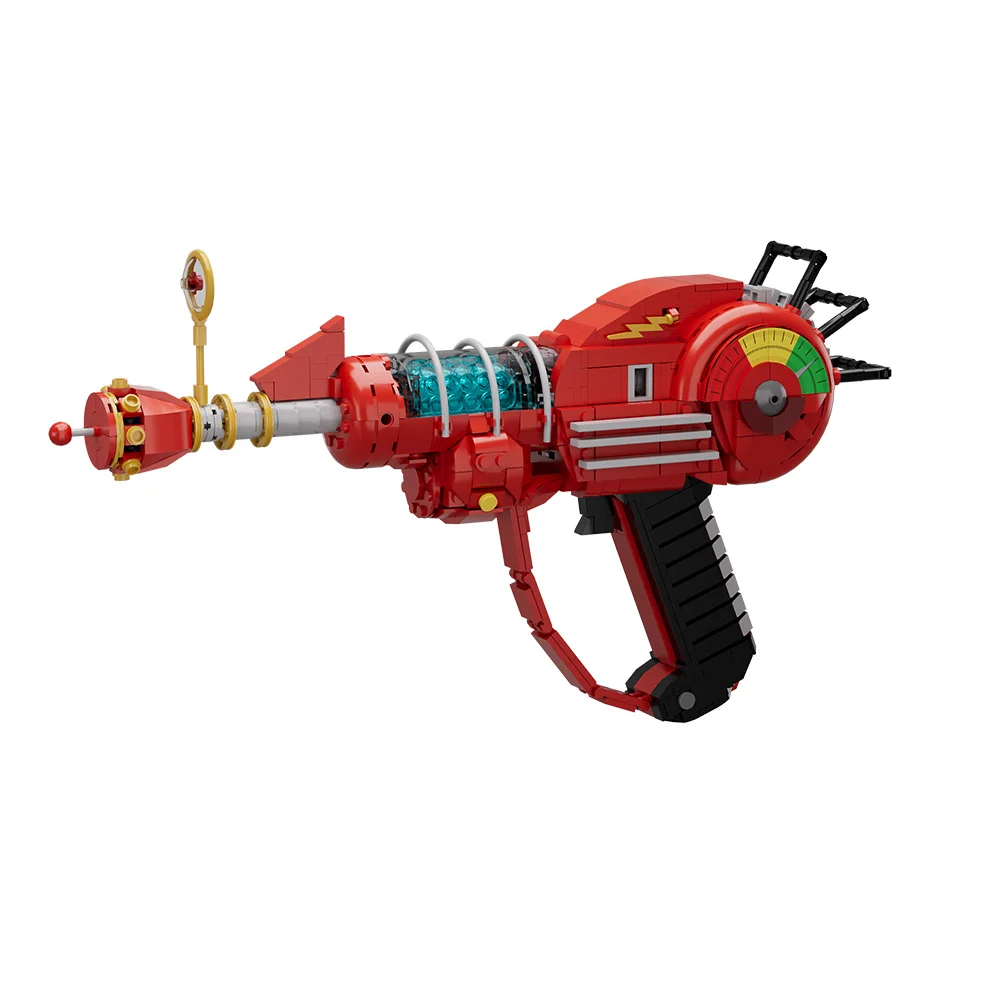 Red COD Ray Gun Model Bricks DIY Game Weapon Building Blocks Kit Props Toys For Birthday Gifts