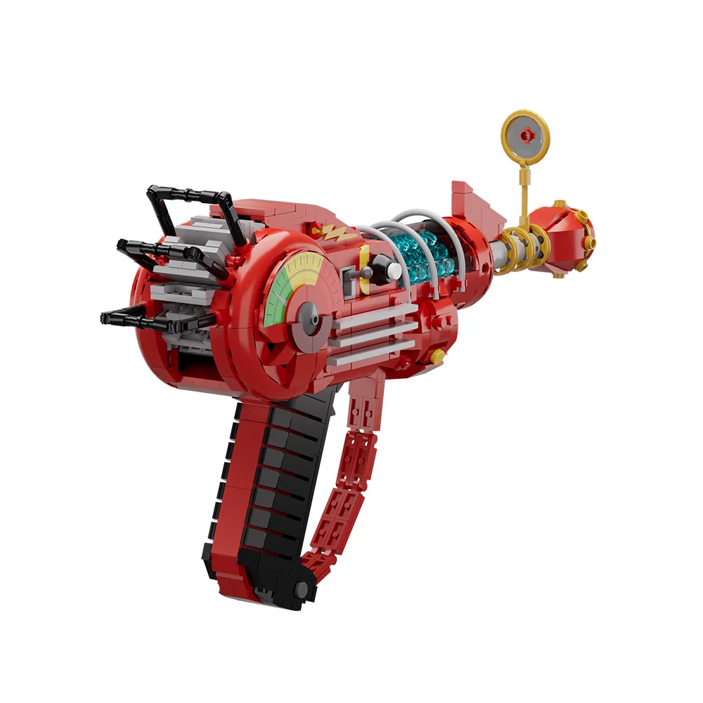 Red COD Ray Gun Model Bricks DIY Game Weapon Building Blocks Kit Props Toys For Birthday Gifts