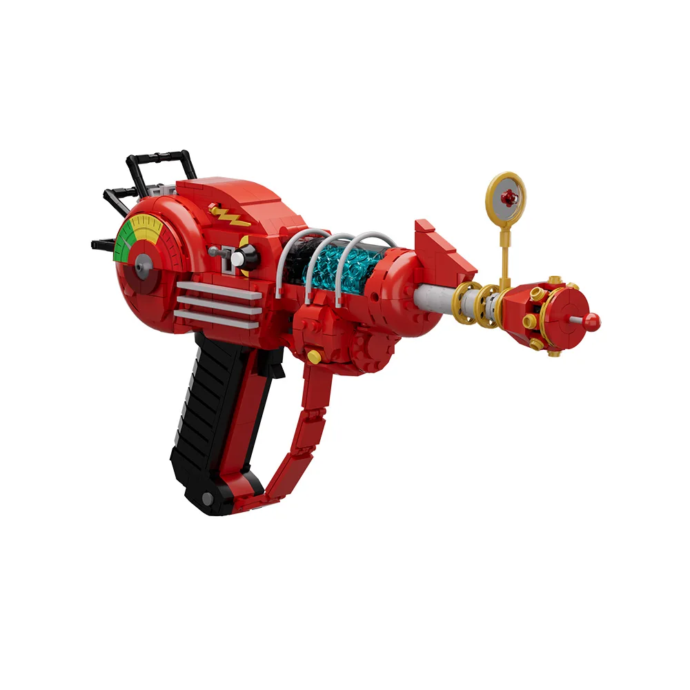 Red COD Ray Gun Model Bricks DIY Game Weapon Building Blocks Kit Props Toys For Birthday Gifts