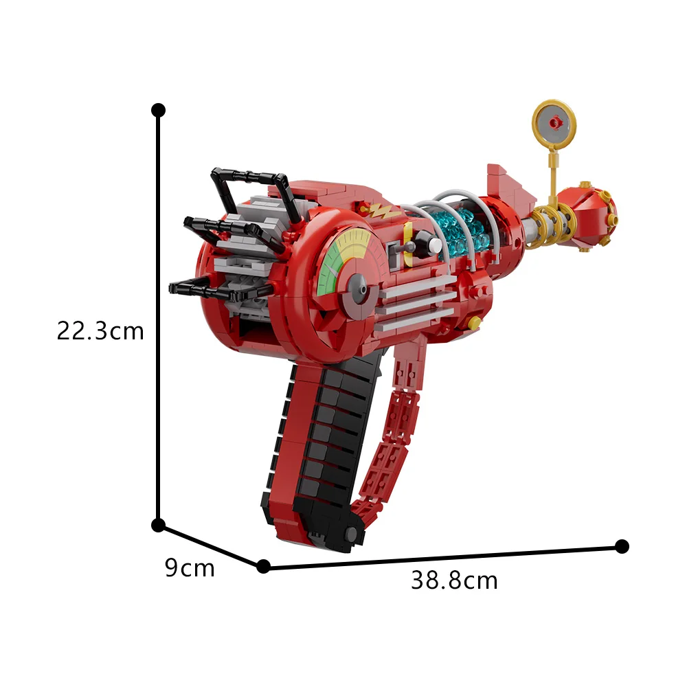Red COD Ray Gun Model Bricks DIY Game Weapon Building Blocks Kit Props Toys For Birthday Gifts