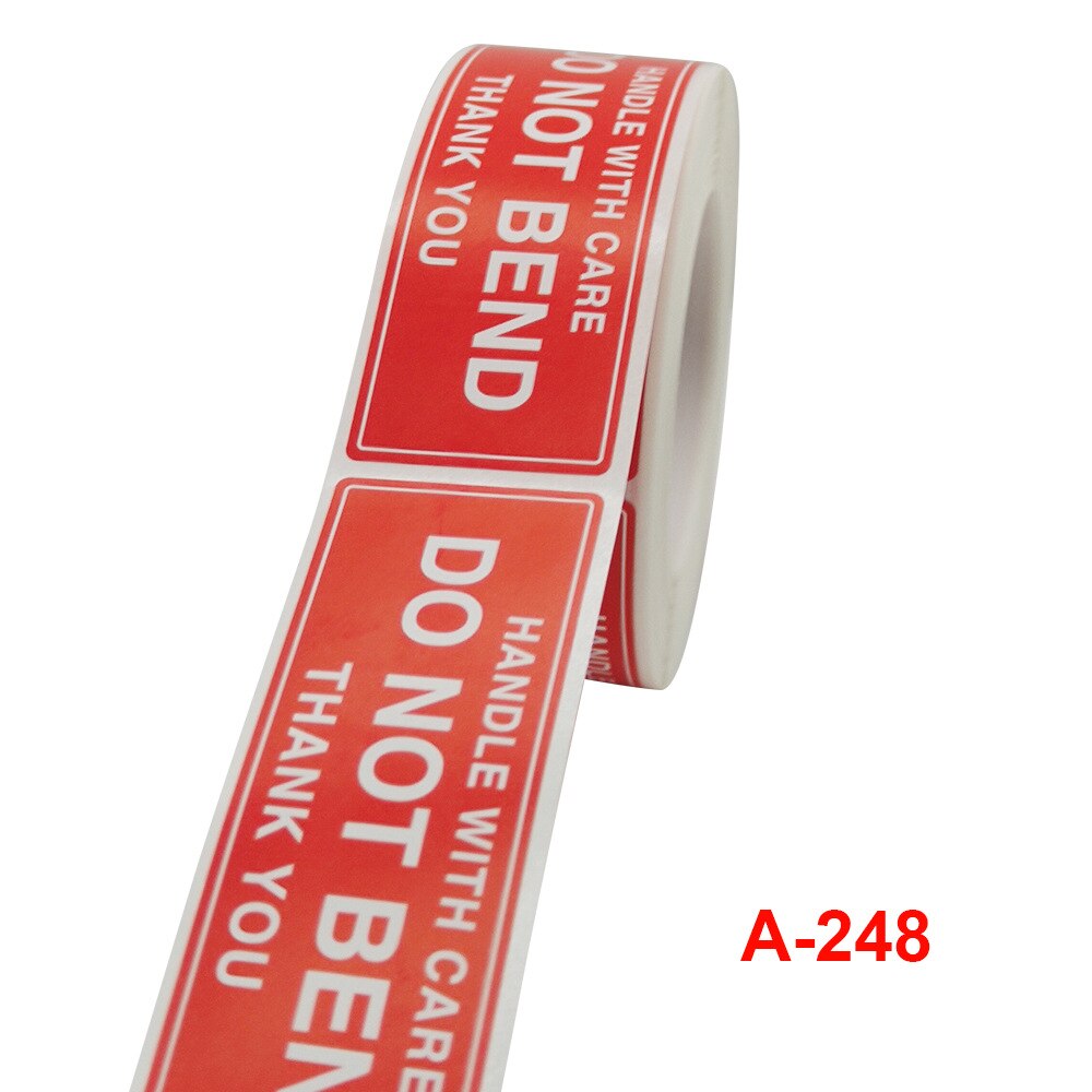 Red Fragile Handle With Care Stickers (250pcs)