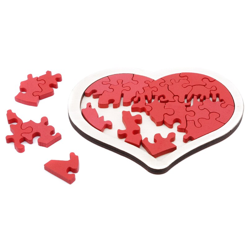 Red Jigsaw Heart Wooden Puzzle Red Jigsaw Heart Wooden Puzzle