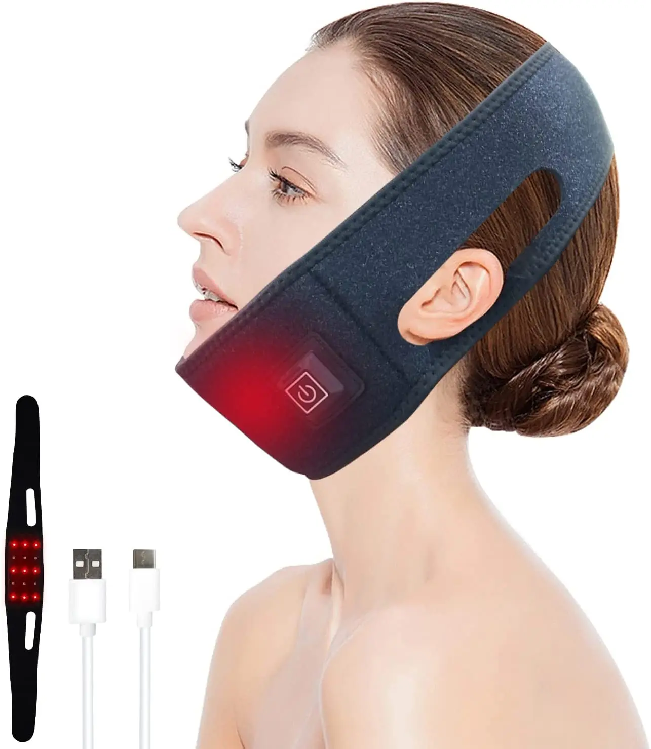 Red light therapy Infrared Therapy Home Use Neck Belt Wearable Laser Lipo Belt Therapy Neck Pain Relief Wrap for Chin