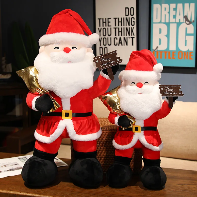 Red Santa Claus Plush Toy High Quality Home Decor Doll Stuffed Soft for Kids Gift