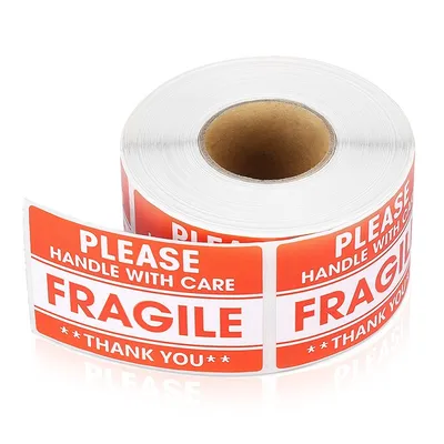 Red Sticker Fragile Label