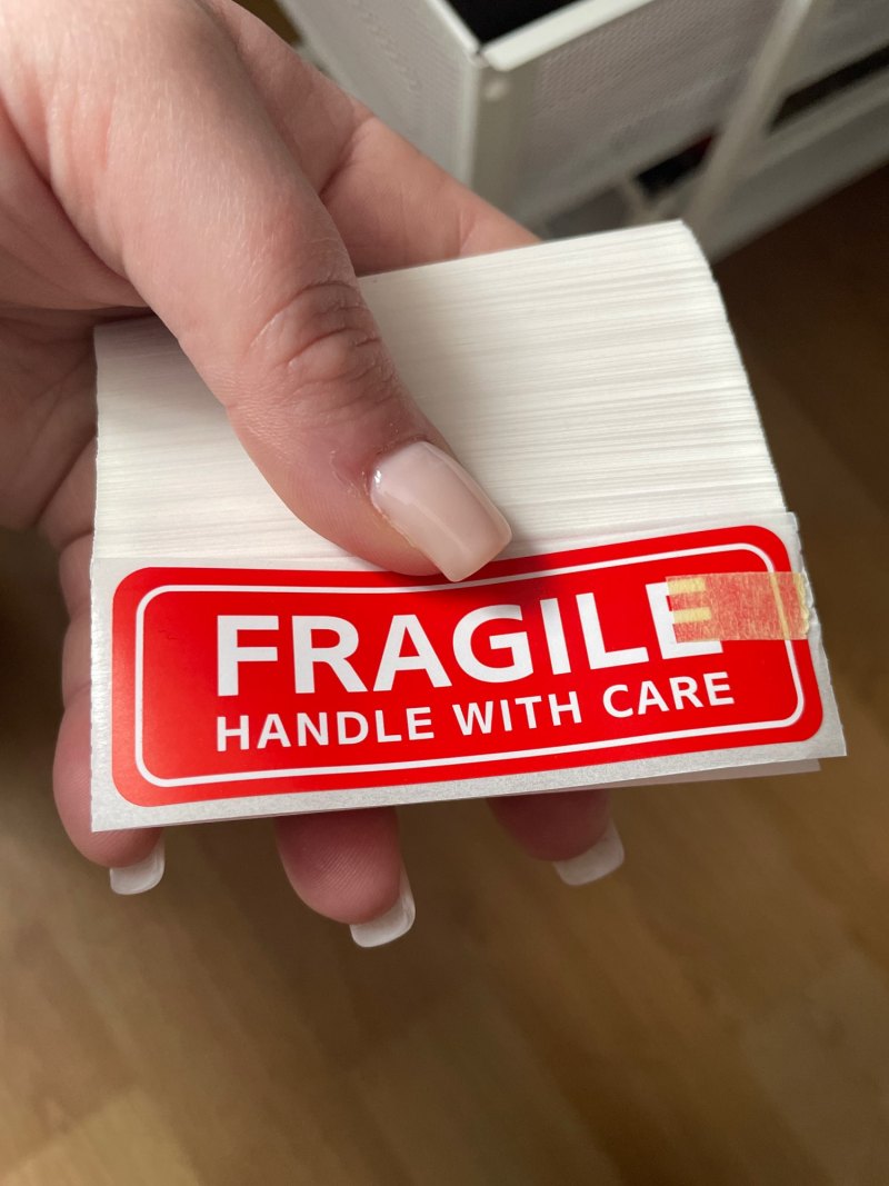 Red Sticker Fragile Label