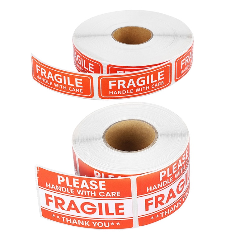 Red Sticker Fragile Label