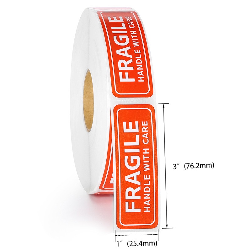 Red Sticker Fragile Label
