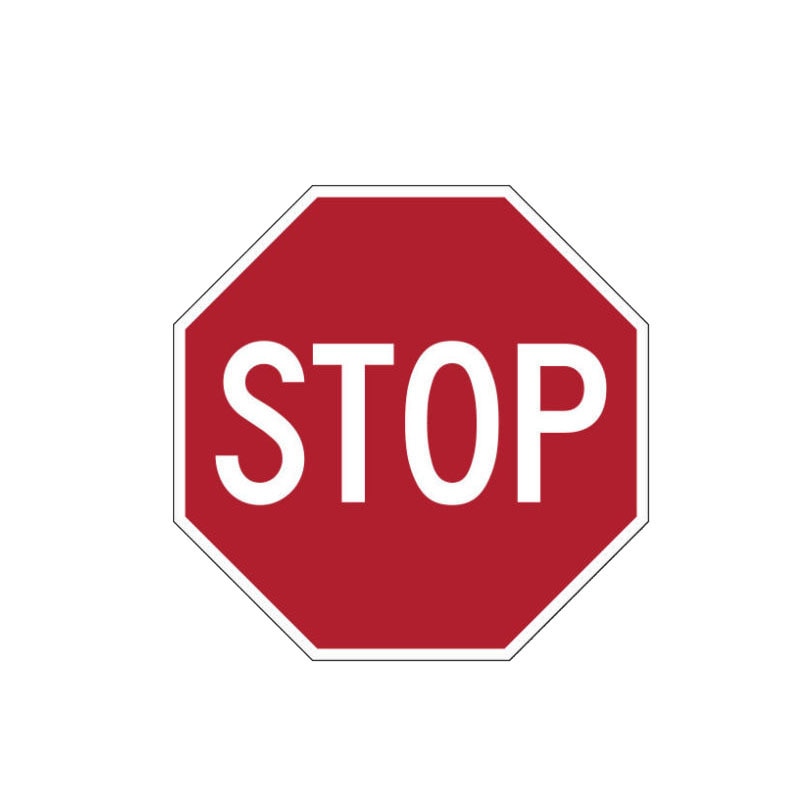 Red Stop Sign PVC Sticker Red Stop Sign PVC Sticker