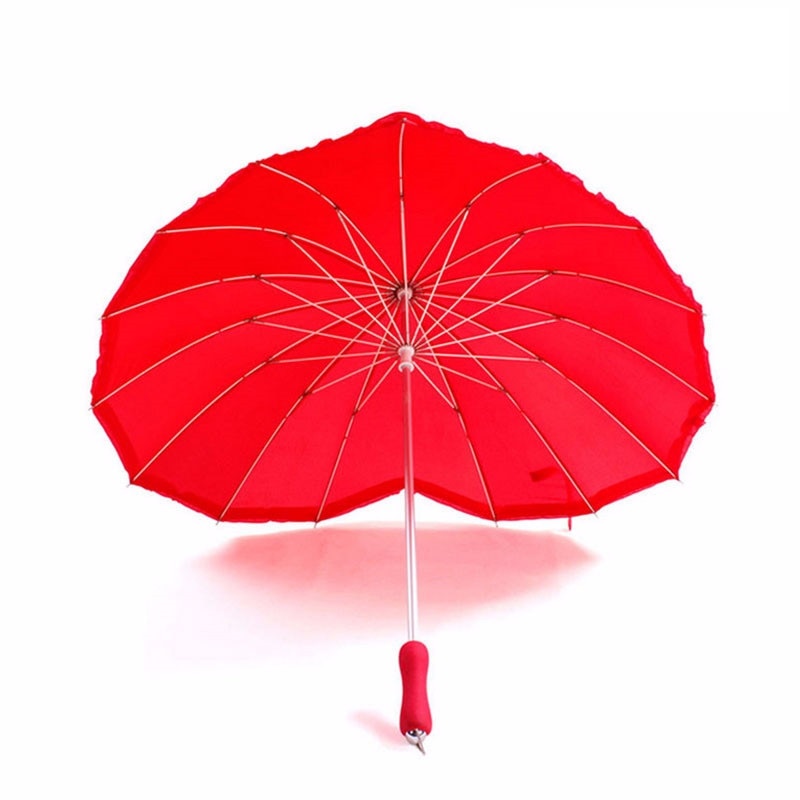 Red Umbrella Heart-Shaped Design