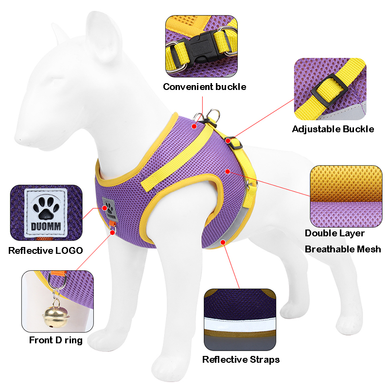 Reflective Safety Pet Dog Harness and Leash Set for Small Medium Dogs Cat Harnesses Vest Puppy Chest Strap Pug