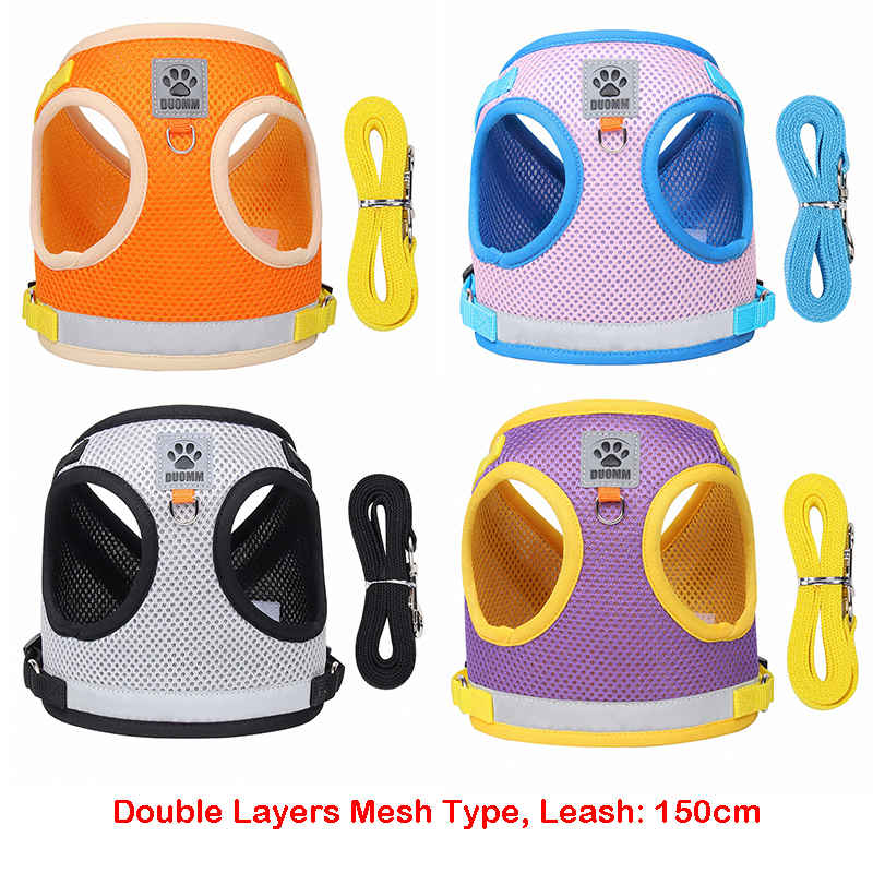 Reflective Safety Pet Dog Harness and Leash Set for Small Medium Dogs Cat Harnesses Vest Puppy Chest Strap Pug