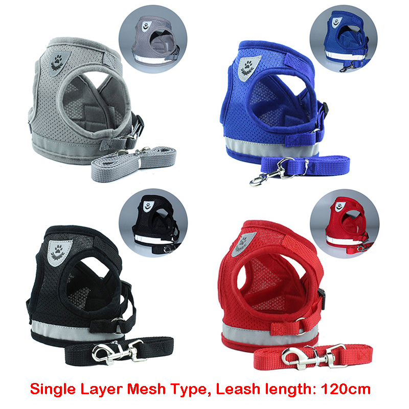Reflective Safety Pet Dog Harness and Leash Set for Small Medium Dogs Cat Harnesses Vest Puppy Chest Strap Pug