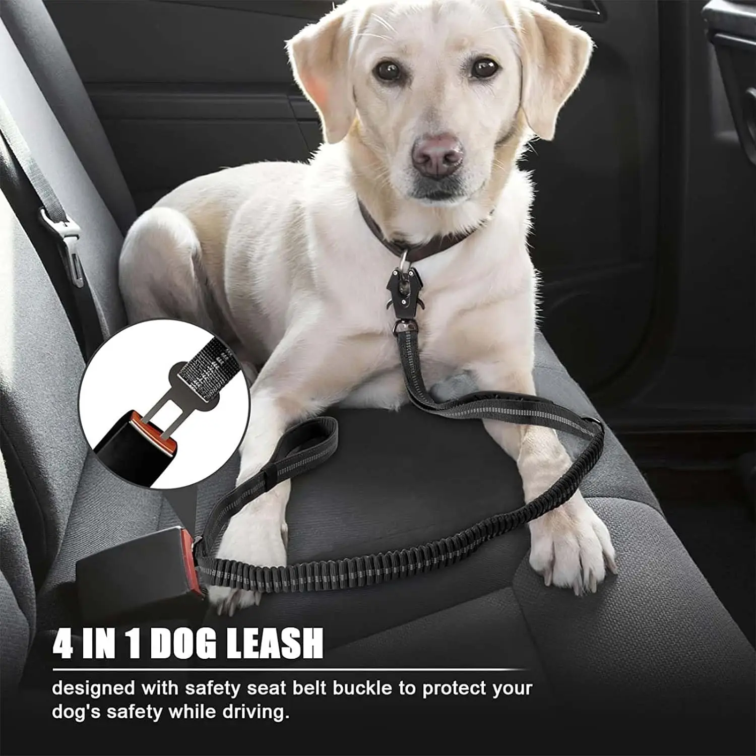 Reflective Shock Absorbing Pet Leashes with Car Seatbelt for Large Dogs Heavy Duty Tactical Bungee Dog Leash No Pull Reflective Shock Absorbing Pet Leashes with Car Seatbelt for Large Dogs Heavy Duty Tactical Bungee Dog Leash No Pull